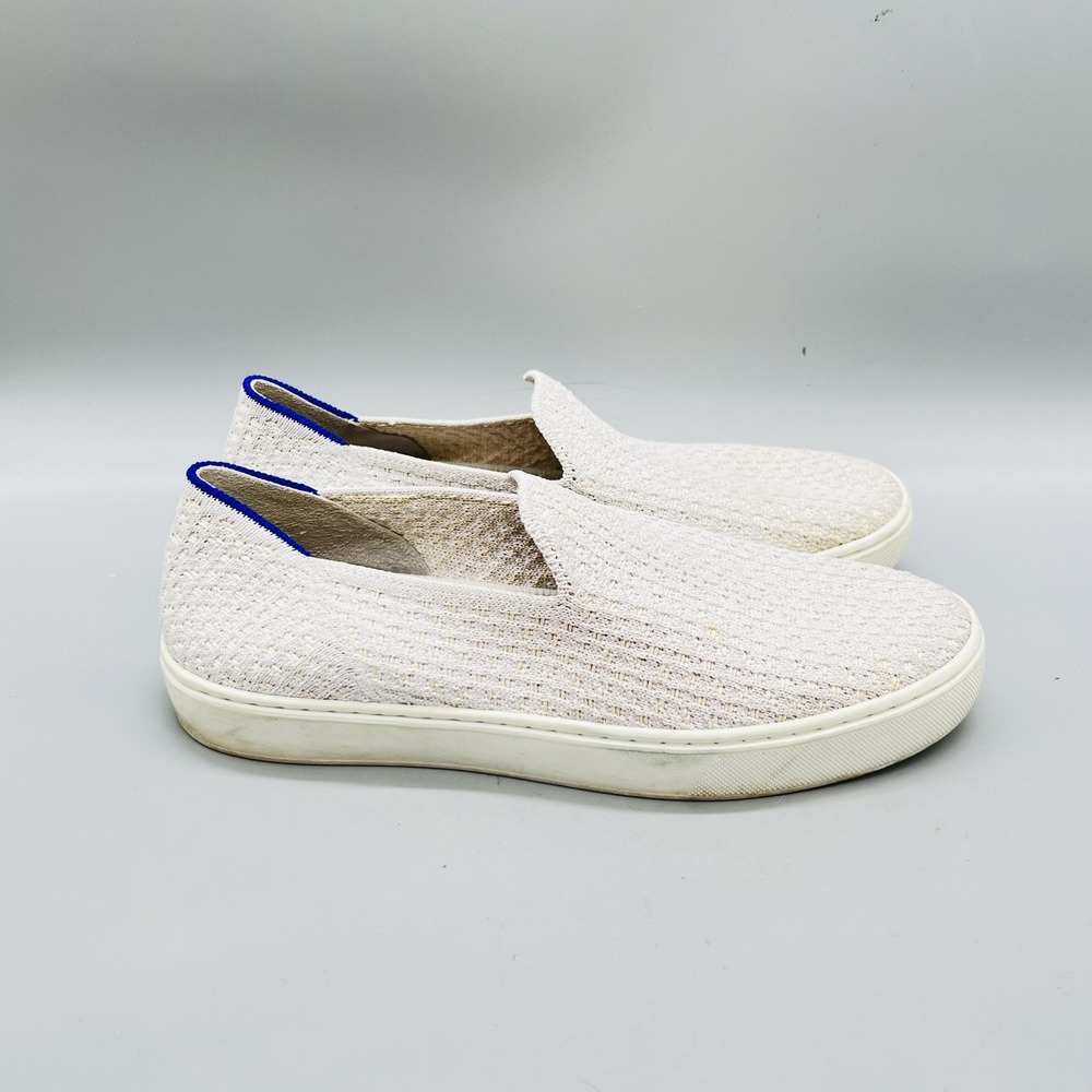 Rothy's Slip On Sneakers Womens 7.5 White Knit Casual Walking The Sneaker